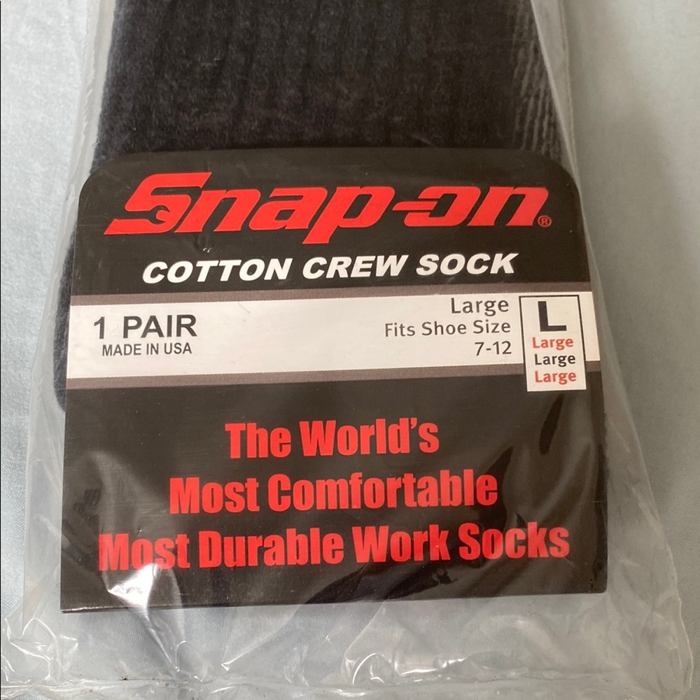 Snap On sock pair, Snap Black Casual Crew Socks Merino Wool Blend - Picture 5 of 5